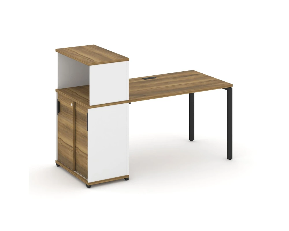 Стол рабочий с опорным шкафом-купе с надставкой низ. CN.SP-238 B 1600x720x1140 Концепт / Concept