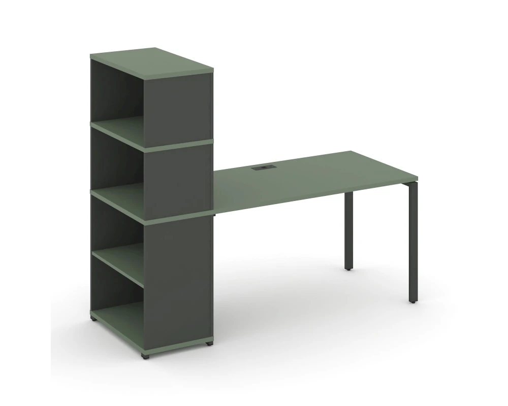 Стол рабочий с опорным стеллажом с надставкой выс. CN.SP-213 1400x720x1530 Концепт / Concept
