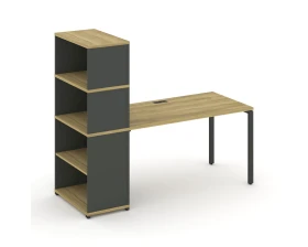 Стол рабочий с опорным стеллажом с надставкой выс. CN.SP-213 1400x720x1530 Концепт / Concept images
