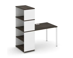 Стол рабочий с опорным стеллажом с надставкой выс. CN.SP-213 1400x720x1530 Концепт / Concept images