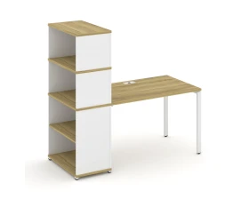 Стол рабочий с опорным стеллажом с надставкой выс. CN.SP-214 1600x720x1530 Концепт / Concept images