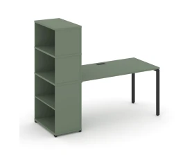 Стол рабочий с опорным стеллажом с надставкой выс. CN.SP-214 1600x720x1530 Концепт / Concept images