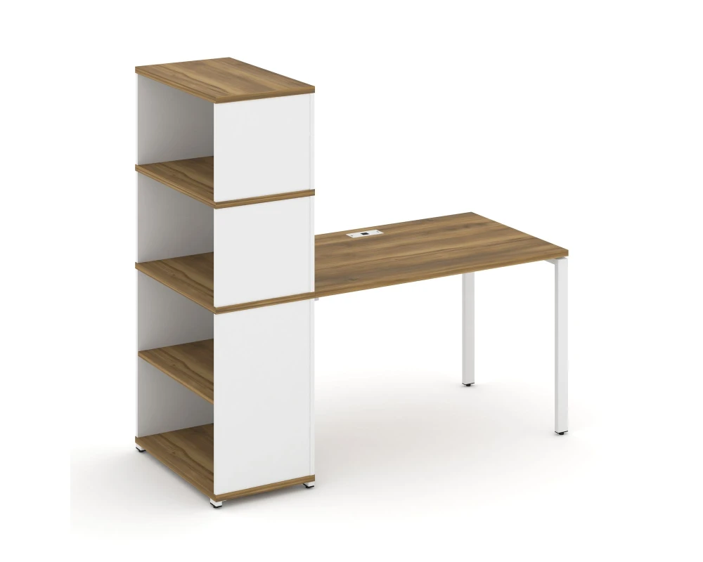 Стол рабочий с опорным стеллажом с надставкой выс. CN.SP-214 1600x720x1530 Концепт / Concept