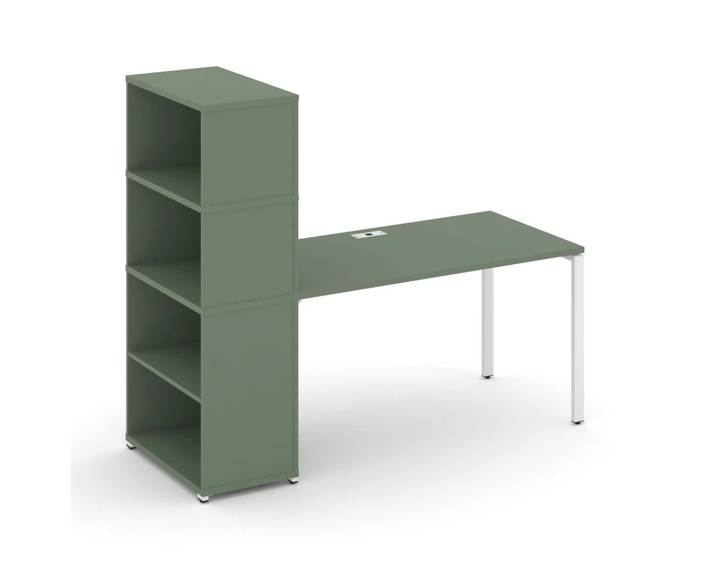 Стол рабочий с опорным стеллажом с надставкой выс. CN.SP-214 1600x720x1530 Концепт / Concept