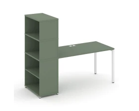 Стол рабочий с опорным стеллажом с надставкой выс. CN.SP-214 1600x720x1530 Концепт / Concept images