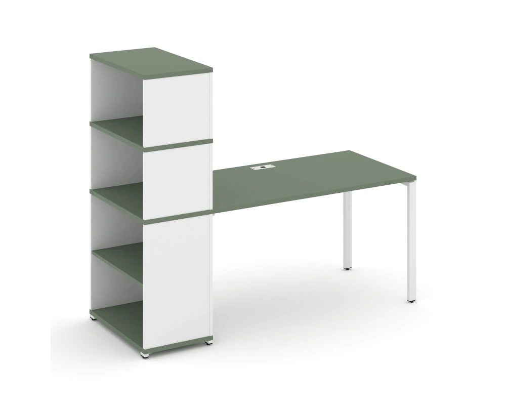 Стол рабочий с опорным стеллажом с надставкой выс. CN.SP-214 1600x720x1530 Концепт / Concept