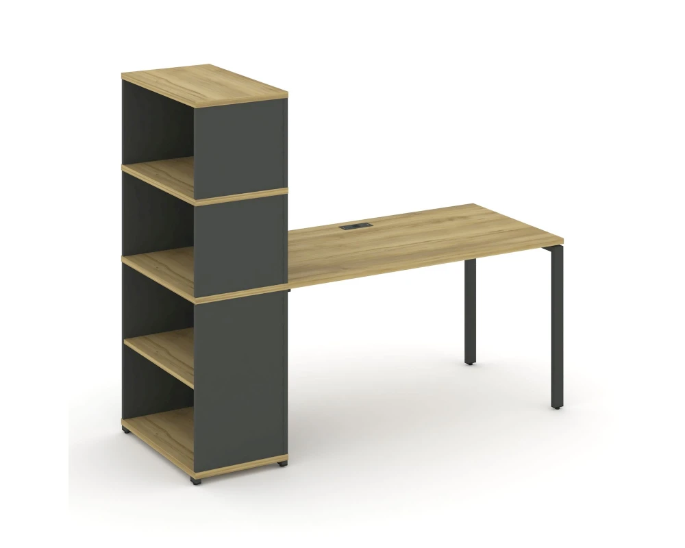 Стол рабочий с опорным стеллажом с надставкой выс. CN.SP-214 1600x720x1530 Концепт / Concept