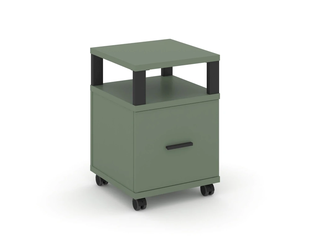 Тумба мобильная 1 распаш. фасад с надставкой CN.TUM-008 B 420x420x615 Концепт / Concept