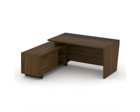 Стол для руководителя с опорной тумбой, левый 180 Корнер / Corner images
