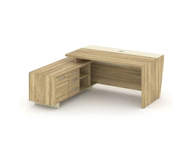 Стол для руководителя с опорной тумбой, левый 180 Корнер / Corner images