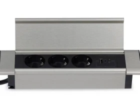 Блок розеток с откидной крышкой (3 розетки, USB-A, USB-C) 260x66x11 Рива / Riva images