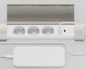 Блок розеток с откидной крышкой (3 розетки, USB-A, USB-C) 260x66x11 Рива / Riva images