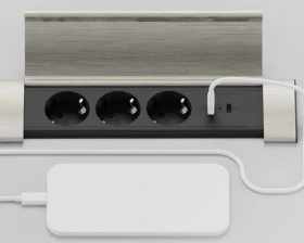 Блок розеток с откидной крышкой (3 розетки, USB-A, USB-C) 260x66x11 Рива / Riva images
