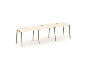 Рабочая станция на 3 места с лючком на плоскоовальной трубе 294x73x75 Эстетика / Estetica images