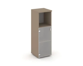 Шкаф средний узкий левый (1 низкий фасад стекло сатин матовый) 40x42x120,7 Эстетика / Estetica images