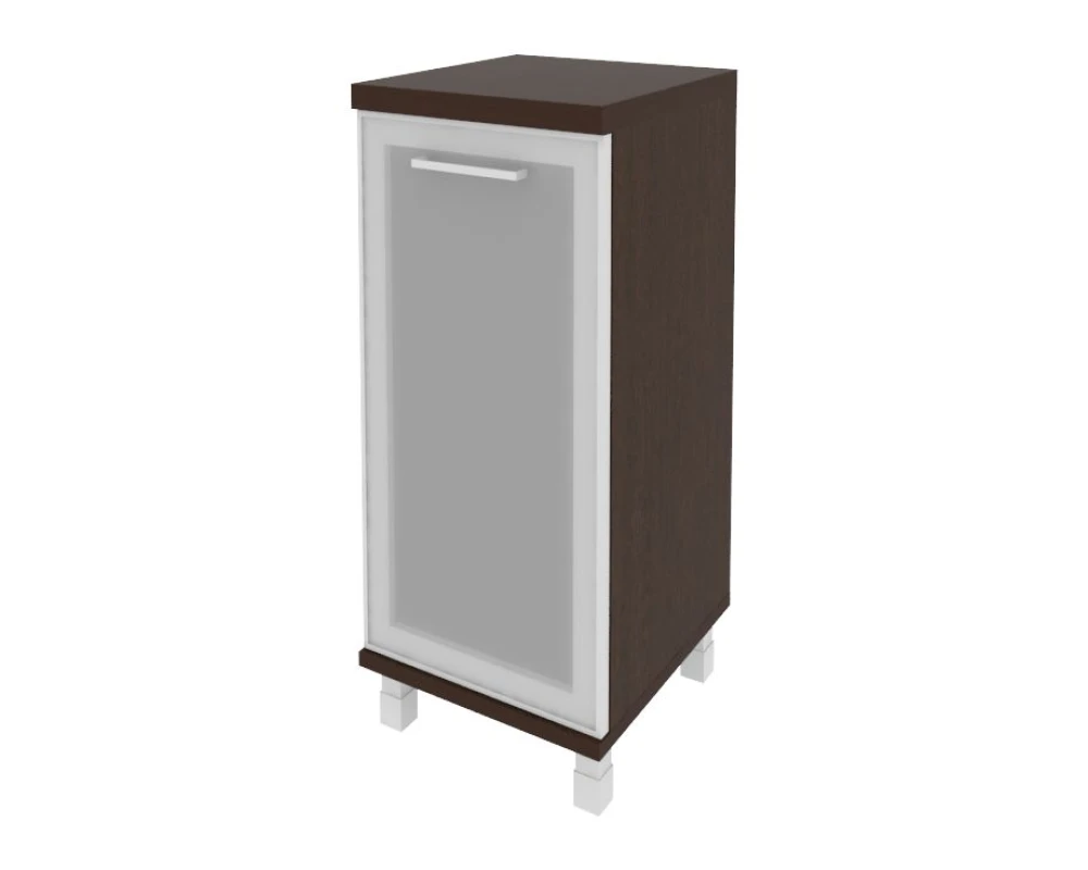 Шкаф низкий узкий 1 низкая дверь стекло в раме правый 401x432x958 Фёст / First