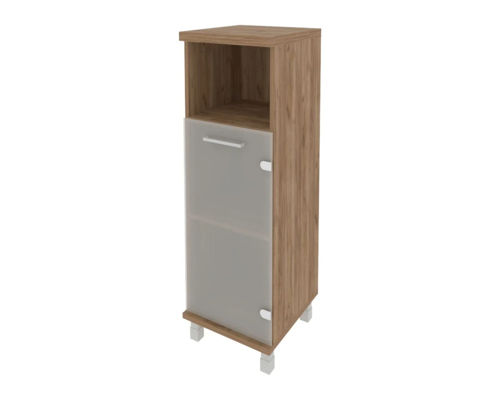 Шкаф средний узкий 1 низкая дверь стекло правый 401x432x1260 Фёст / First