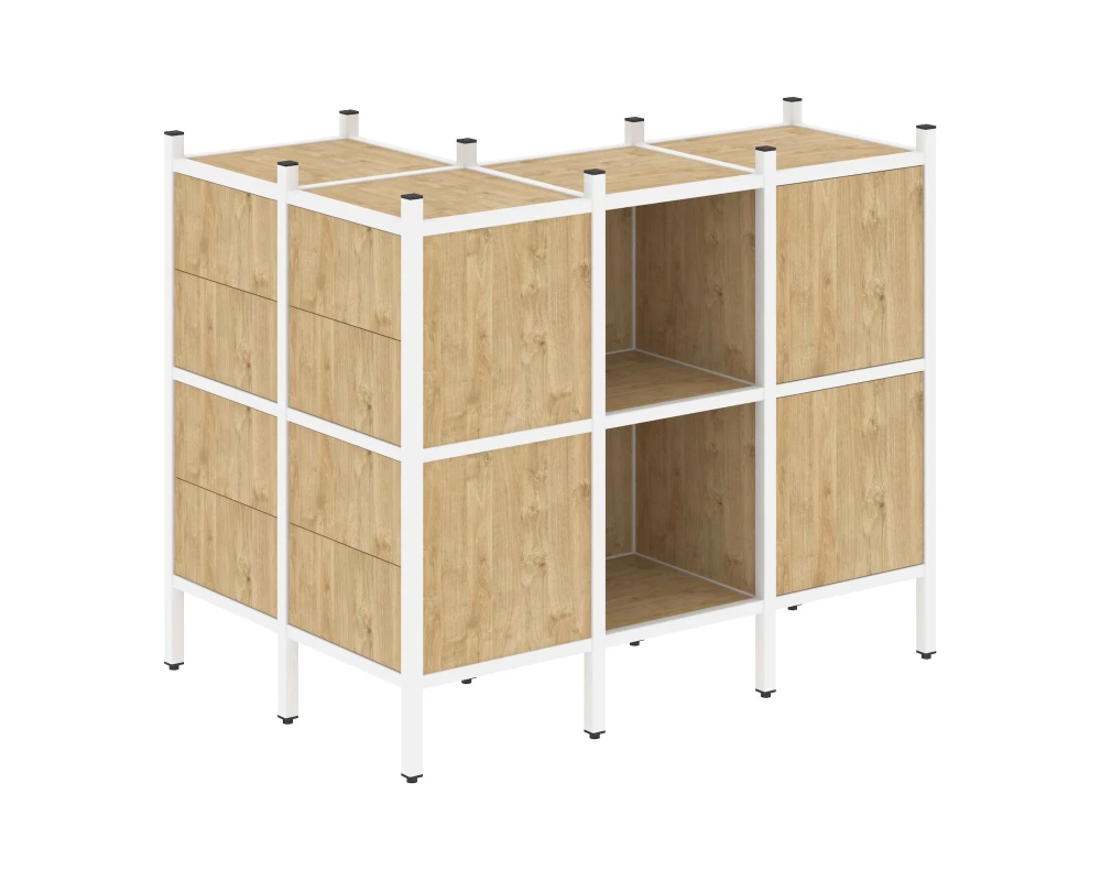 Угловой внешний стеллаж наборный L-51 862x1278x1047 Лофт / Loft