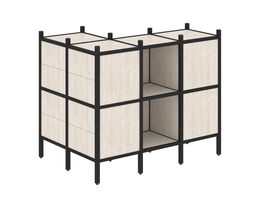 Угловой внешний стеллаж наборный L-51 862x1278x1047 Лофт / Loft