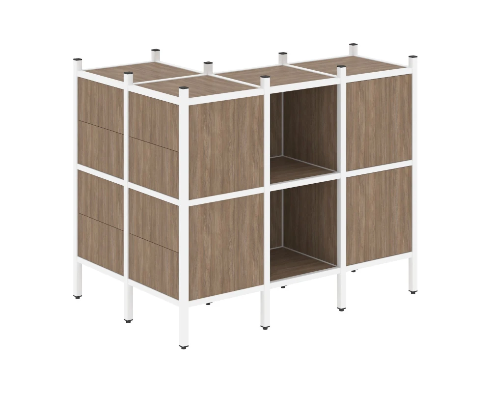 Угловой внешний стеллаж наборный L-51 862x1278x1047 Лофт / Loft