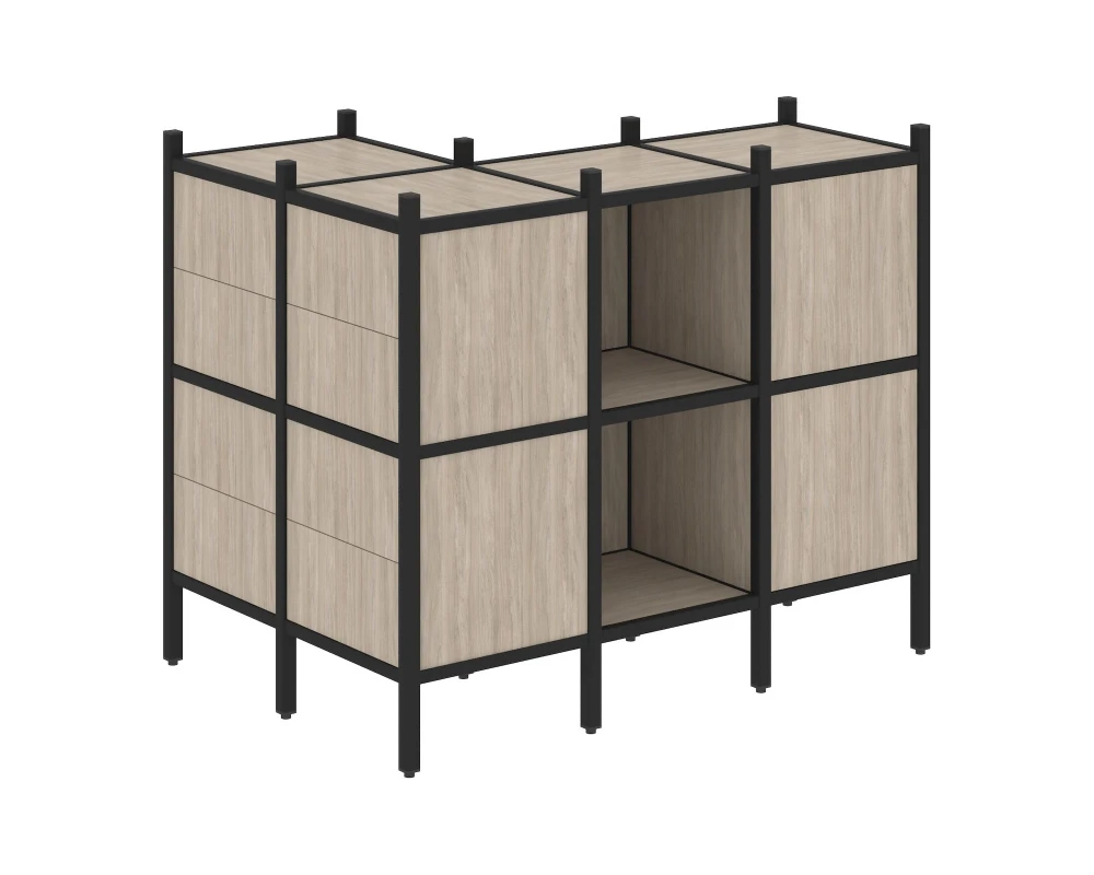 Угловой внешний стеллаж наборный L-51 862x1278x1047 Лофт / Loft