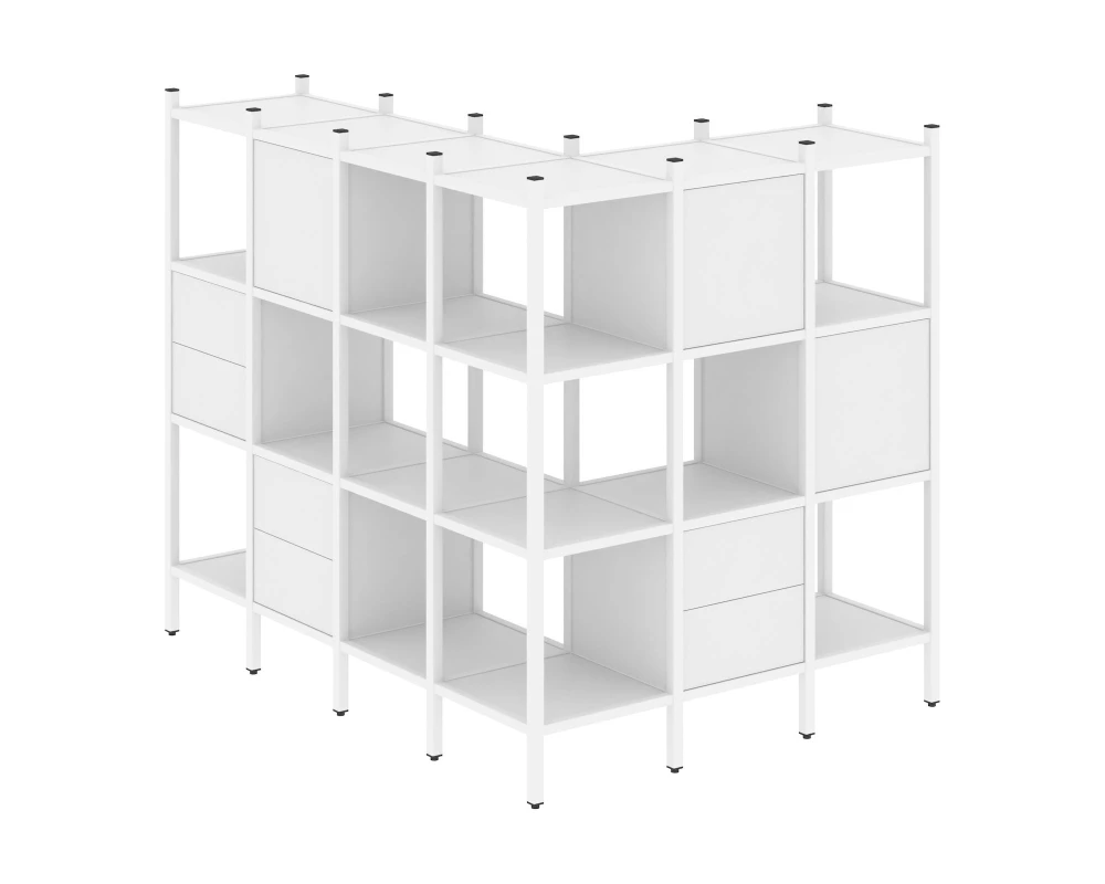 Угловой внешний стеллаж наборный L-52 1694x1278x1458 Лофт / Loft