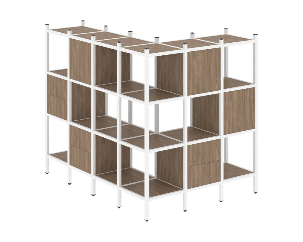 Угловой внешний стеллаж наборный L-52 1694x1278x1458 Лофт / Loft