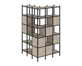 Угловой внешний стеллаж наборный L-53 1278x1278x2280 Лофт / Loft images