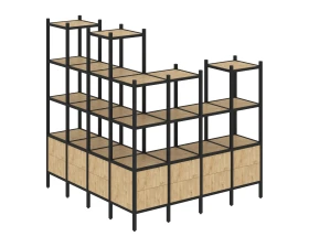 Угловой внешний стеллаж наборный L-55 1694x1694x1869 Лофт / Loft images