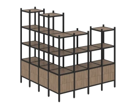 Угловой внешний стеллаж наборный L-55 1694x1694x1869 Лофт / Loft images