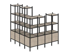 Угловой внешний стеллаж наборный L-55 1694x1694x1869 Лофт / Loft images