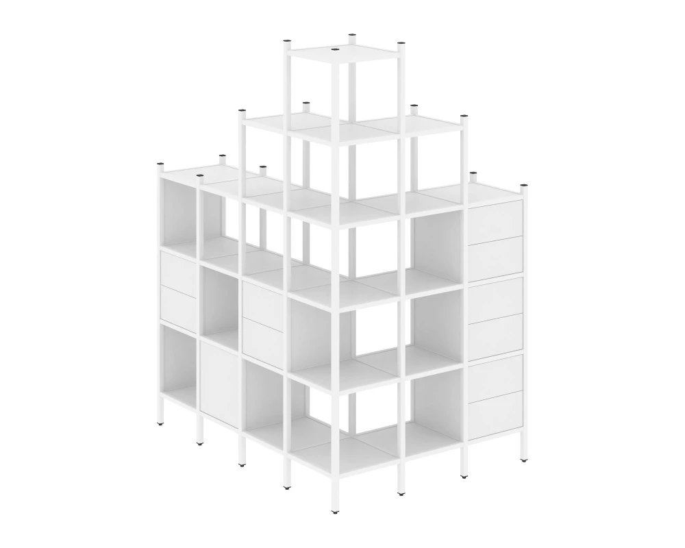 Угловой внешний стеллаж наборный L-56 1694x1278x2280 Лофт / Loft