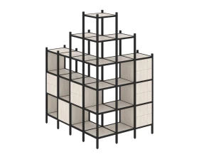 Угловой внешний стеллаж наборный L-56 1694x1278x2280 Лофт / Loft images