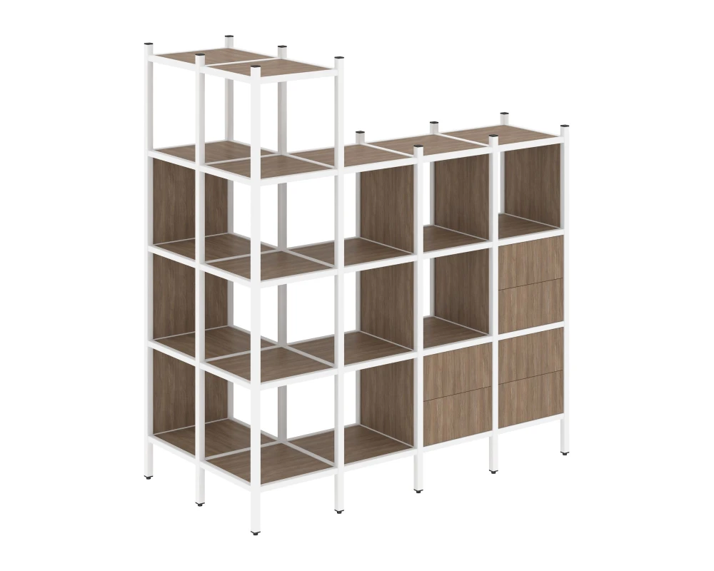 Угловой внешний стеллаж наборный L-57 862x1694x1869 Лофт / Loft