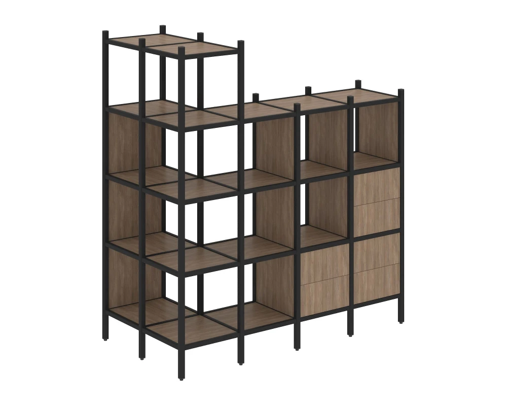 Угловой внешний стеллаж наборный L-57 862x1694x1869 Лофт / Loft