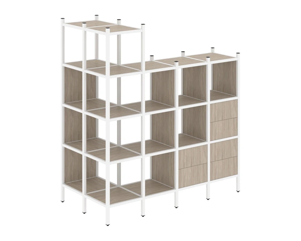 Угловой внешний стеллаж наборный L-57 862x1694x1869 Лофт / Loft