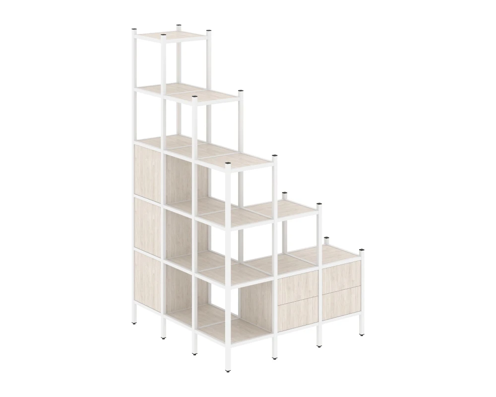 Угловой внешний стеллаж наборный L-59 1278x1278x2280 Лофт / Loft