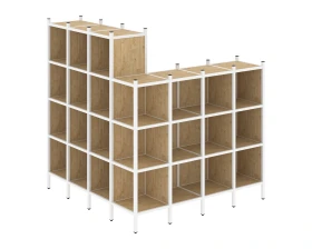 Угловой внешний стеллаж наборный L-60 1694x1694x1869 Лофт / Loft images