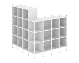 Угловой внешний стеллаж наборный L-60 1694x1694x1869 Лофт / Loft images