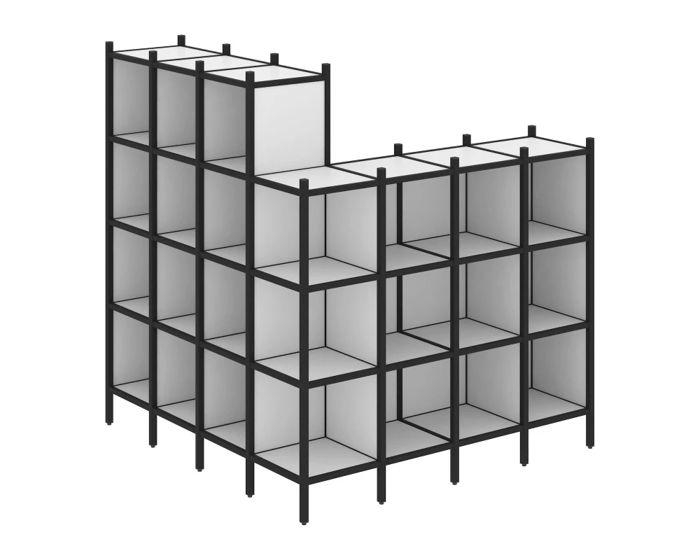 Угловой внешний стеллаж наборный L-60 1694x1694x1869 Лофт / Loft