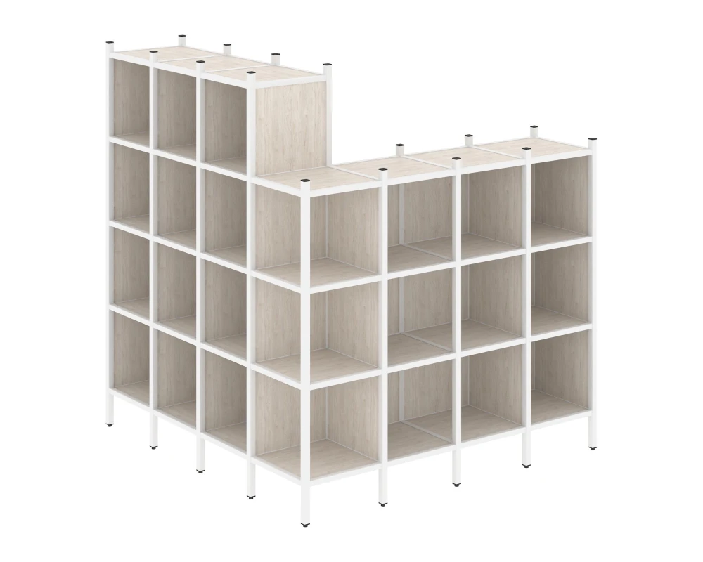 Угловой внешний стеллаж наборный L-60 1694x1694x1869 Лофт / Loft