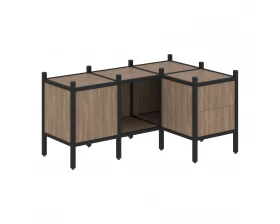 Угловой внутренний стеллаж L-26 1278x862x636 Лофт / Loft images