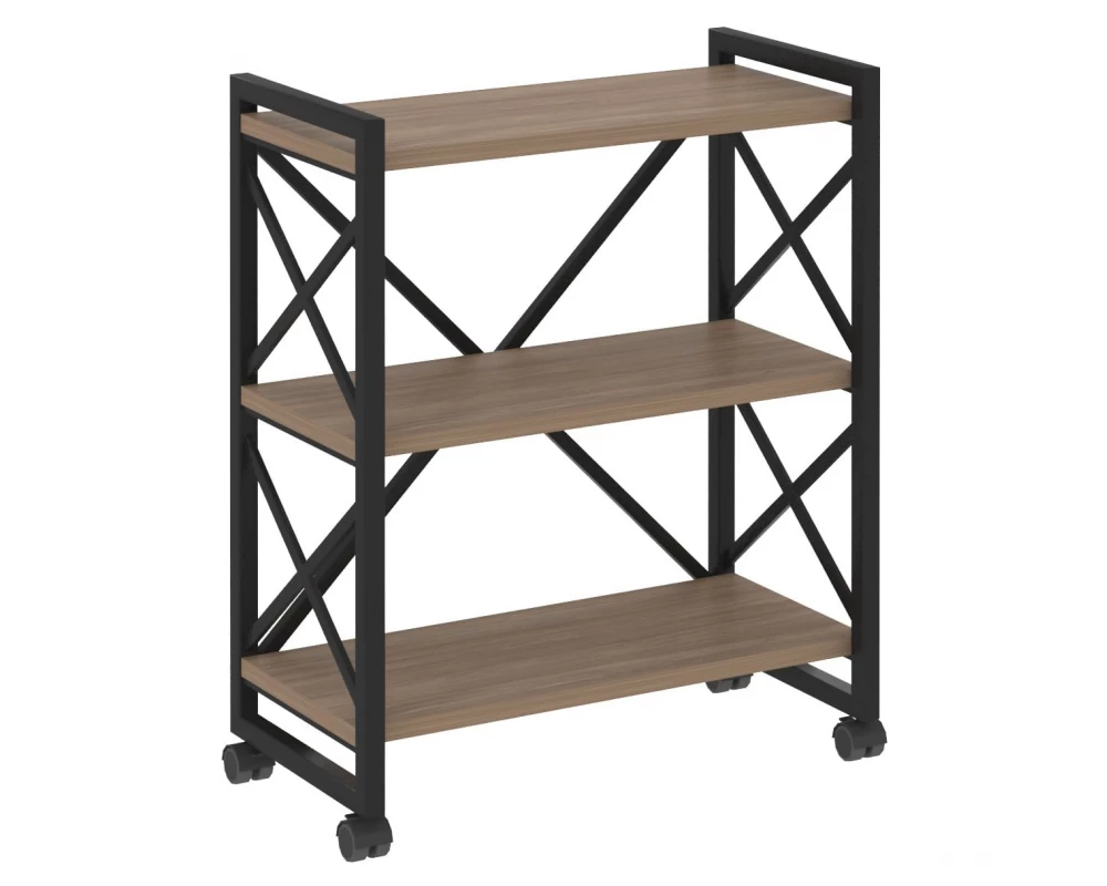 Стеллаж на колесных опорах - 3 полки 800х400х968 Лофт / Loft