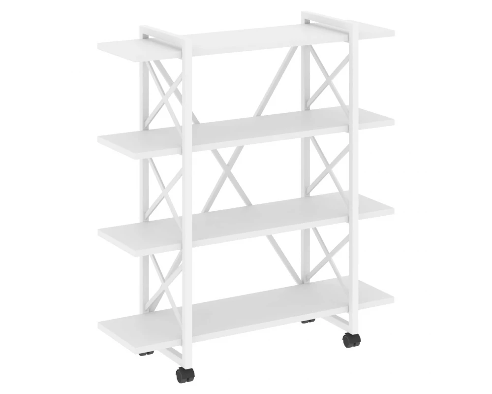Стеллаж на колесных опорах - 4 полки 1200х400х1334 Лофт / Loft