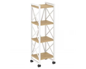 Стеллаж на колесных опорах - 4 полки 400х400х1334 Лофт / Loft images