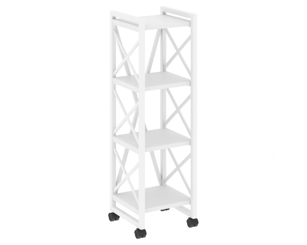 Стеллаж на колесных опорах - 4 полки 400х400х1334 Лофт / Loft