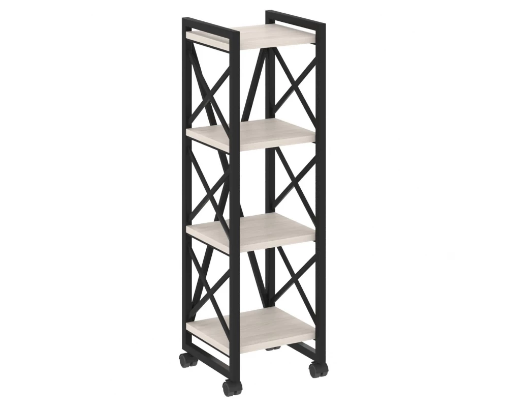 Стеллаж на колесных опорах - 4 полки 400х400х1334 Лофт / Loft