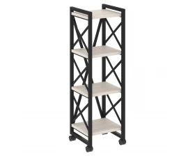 Стеллаж на колесных опорах - 4 полки 400х400х1334 Лофт / Loft images