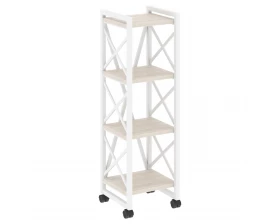 Стеллаж на колесных опорах - 4 полки 400х400х1334 Лофт / Loft images