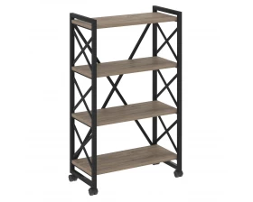 Стеллаж на колесных опорах - 4 полки 800х400х1334 Лофт / Loft images
